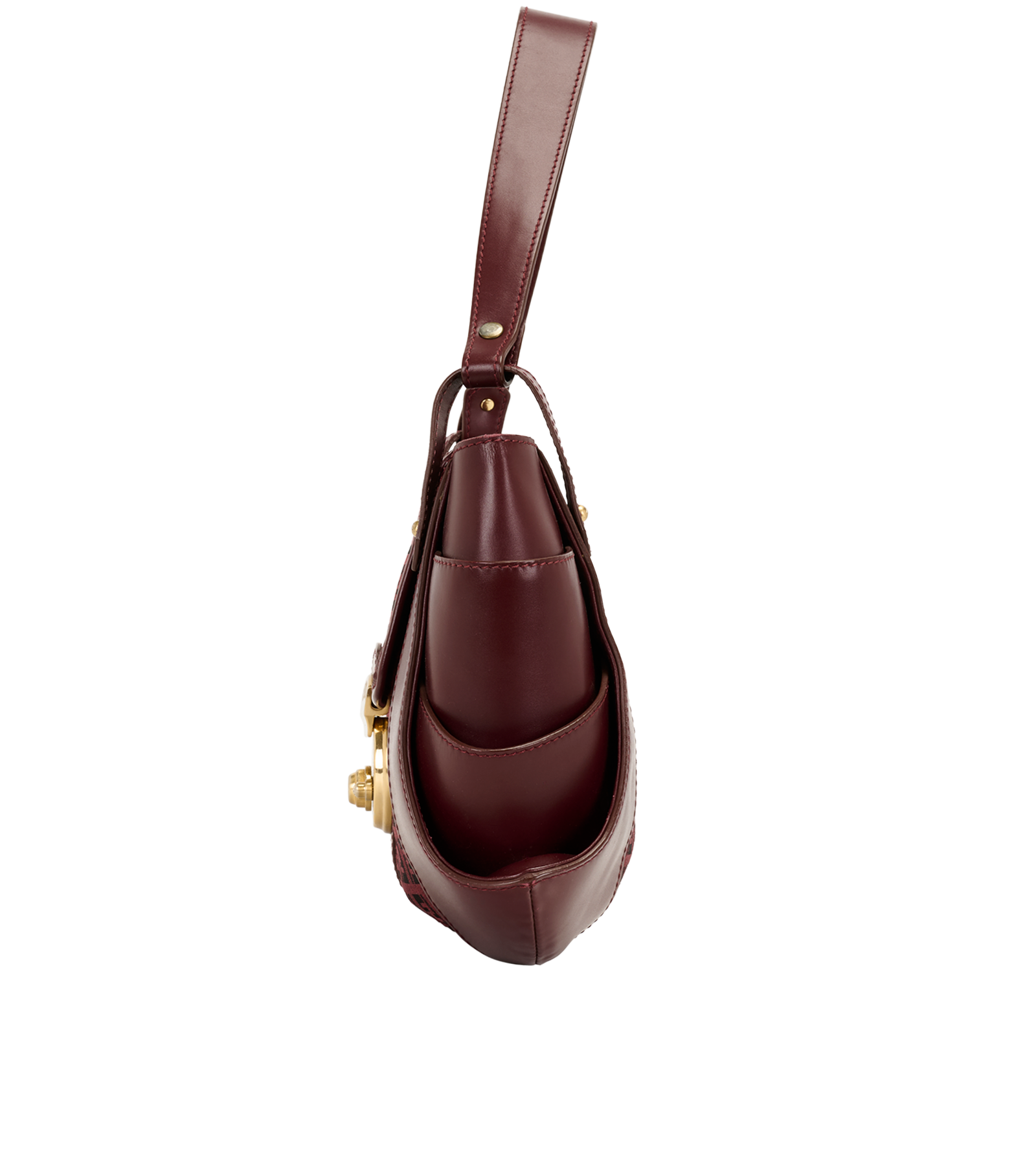 Tuc Hobo, &pound;350, Handbags, Burgundy, Canvas/Leather, Bottom view